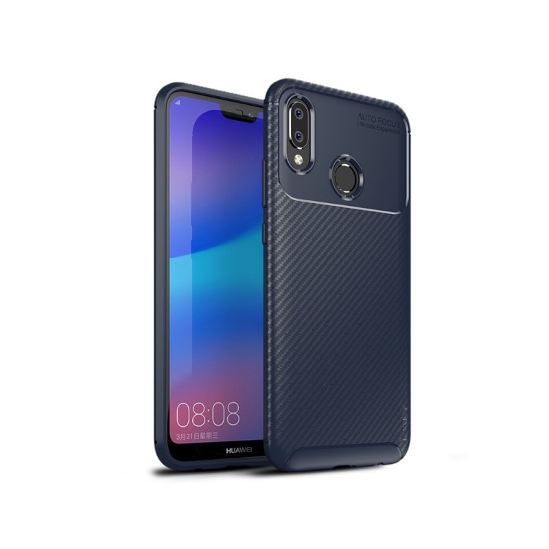 Husa Spate Ipaky Slim Carbon Huawei P20 Lite Blue Navy