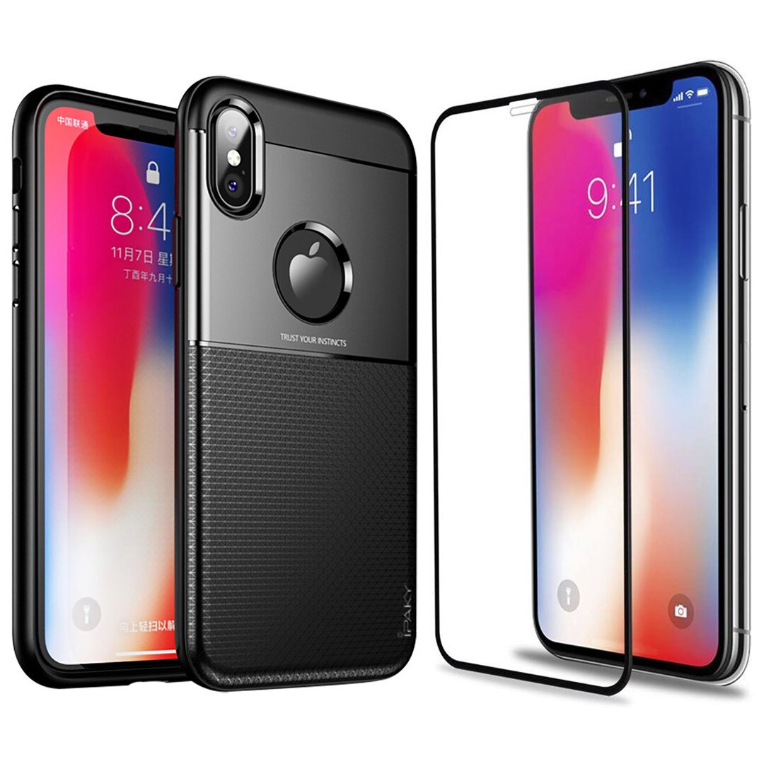 Husa Apple iPhone XS iPaky Shield Full Cover + folie sticla Mr.Shield