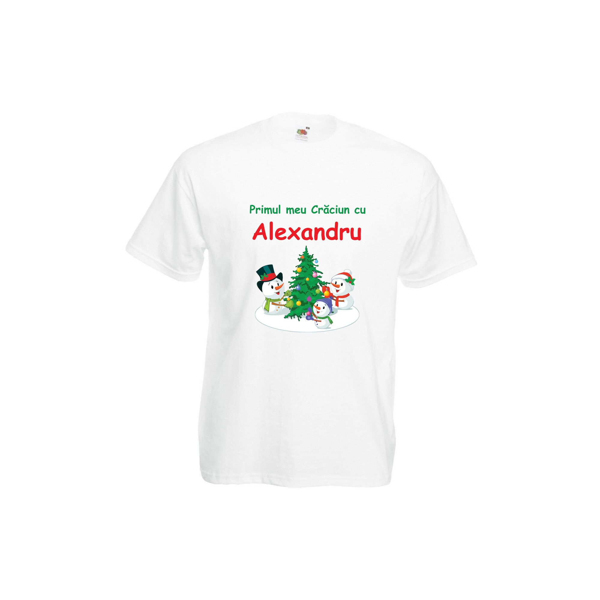 Tricou copii fratior - Primul Craciun cu oameni de zapada, Alb, 3 ani