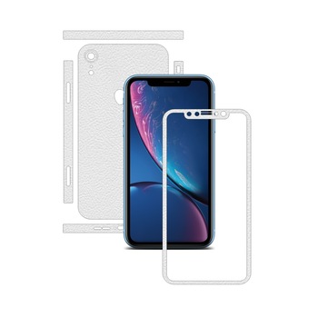 Folie de protectie Carbon Skinz, Husa de tip Skin Adeziv pentru Carcasa, Piele Alba dedicata Apple iPhone XR Folie de protectie Carbon Skinz, Husa de tip Skin Adeziv pentru Carcasa, Piele Alba dedicata Apple iPhone XR