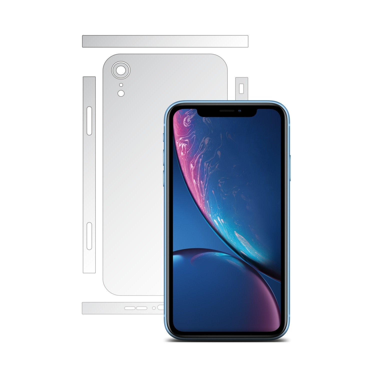 Folie Protectie Invisible Skinz Ultra-Clear AutoRegeneranta, Husa Transparenta de tip Skin Adeziv pentru Carcasa si Laterale, dedicata Apple iPhone XR