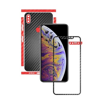 Folie de protectie Full Body Carbon Skinz, Acoperire Totala, Two Tone Negru / Rosu dedicata Apple iPhone XS Max Folie de protectie Full Body Carbon Skinz, Acoperire Totala, Two Tone Negru / Rosu dedicata Apple iPhone XS Max