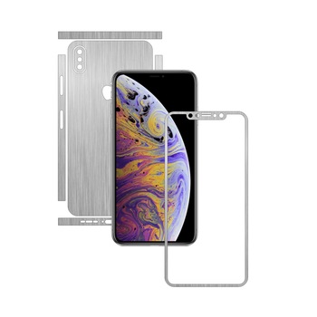 Folie de protectie Carbon Skinz, Husa de tip Skin Adeziv pentru Carcasa, Brushed Argintiu dedicata Apple iPhone XS Max Folie de protectie Carbon Skinz, Husa de tip Skin Adeziv pentru Carcasa, Brushed Argintiu dedicata Apple iPhone XS Max
