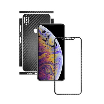 1 + 1 GRATUIT - Apple iPhone XS - Carbon Negru - Folie de protectie Carbon Skinz, Husa Full Body Cover de tip Skin Adeziv pentru Rama Ecran,Carcasa Spate si Laterale 1 + 1 GRATUIT - Apple iPhone XS - Carbon Negru - Folie de protectie Carbon Skinz, Husa Full Body Cover de tip Skin Adeziv pentru Rama Ecran,Carcasa Spate si Laterale
