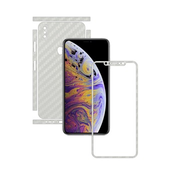 Folie de protectie Carbon Skinz, Husa de tip Skin Adeziv pentru Carcasa, Carbon Alb dedicata Apple iPhone XS Max Folie de protectie Carbon Skinz, Husa de tip Skin Adeziv pentru Carcasa, Carbon Alb dedicata Apple iPhone XS Max