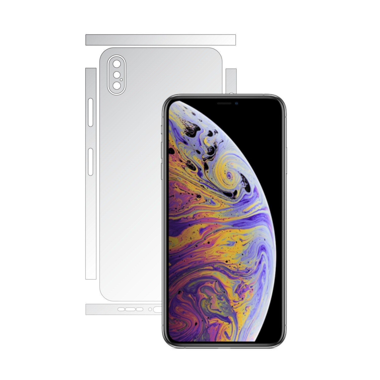 Folie Protectie Invisible Skinz Ultra-Clear AutoRegeneranta, Husa Transparenta de tip Skin Adeziv pentru Carcasa si Laterale, dedicata Apple iPhone XS Max
