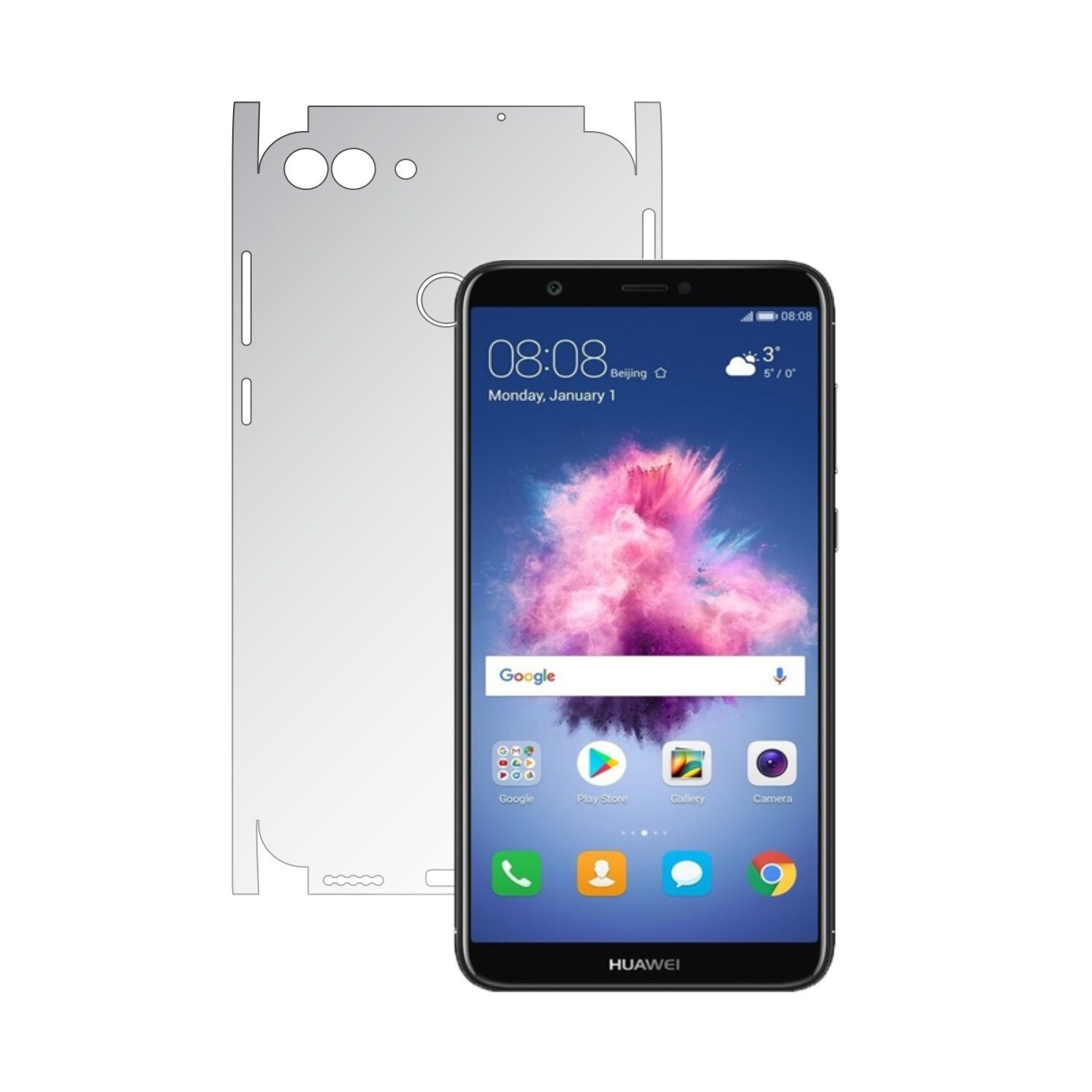 Folie Protectie Invisible Skinz Ultra-Clear AutoRegeneranta, Husa Transparenta de tip Skin Adeziv pentru Carcasa si Laterale, dedicata Huawei P Smart