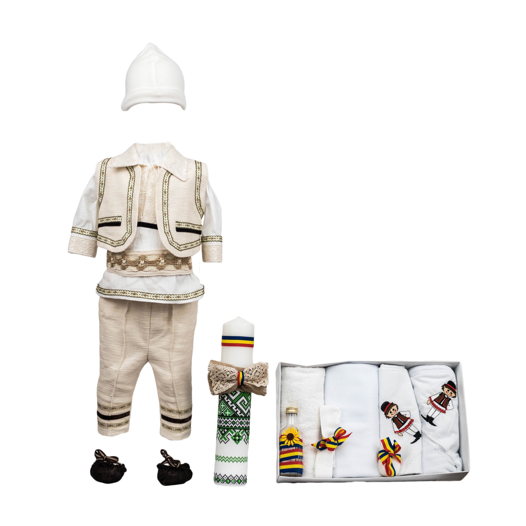 Set botez Ionut, trei piese traditionale, varsta 3 luni