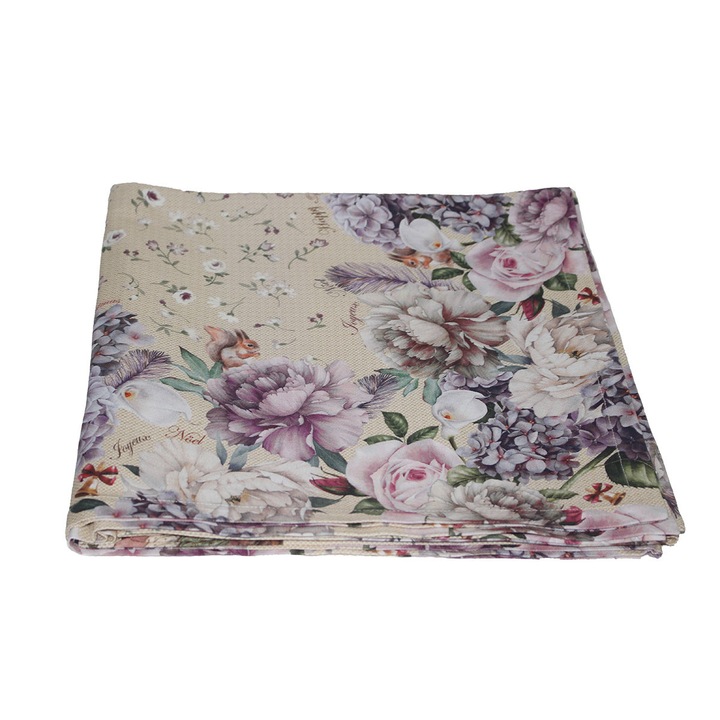 Fata de masa 150 x 150, Craciun, Mestral, Tyana Accesorii, Shabby, Multicolor
