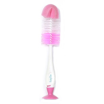 Perie biberon si tetina cu ventuza BabyOno, Roz Perie biberon si tetina cu ventuza BabyOno, Roz