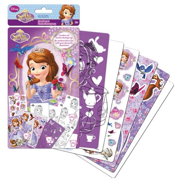 Set creativ cu sabloane si stickere Sofia