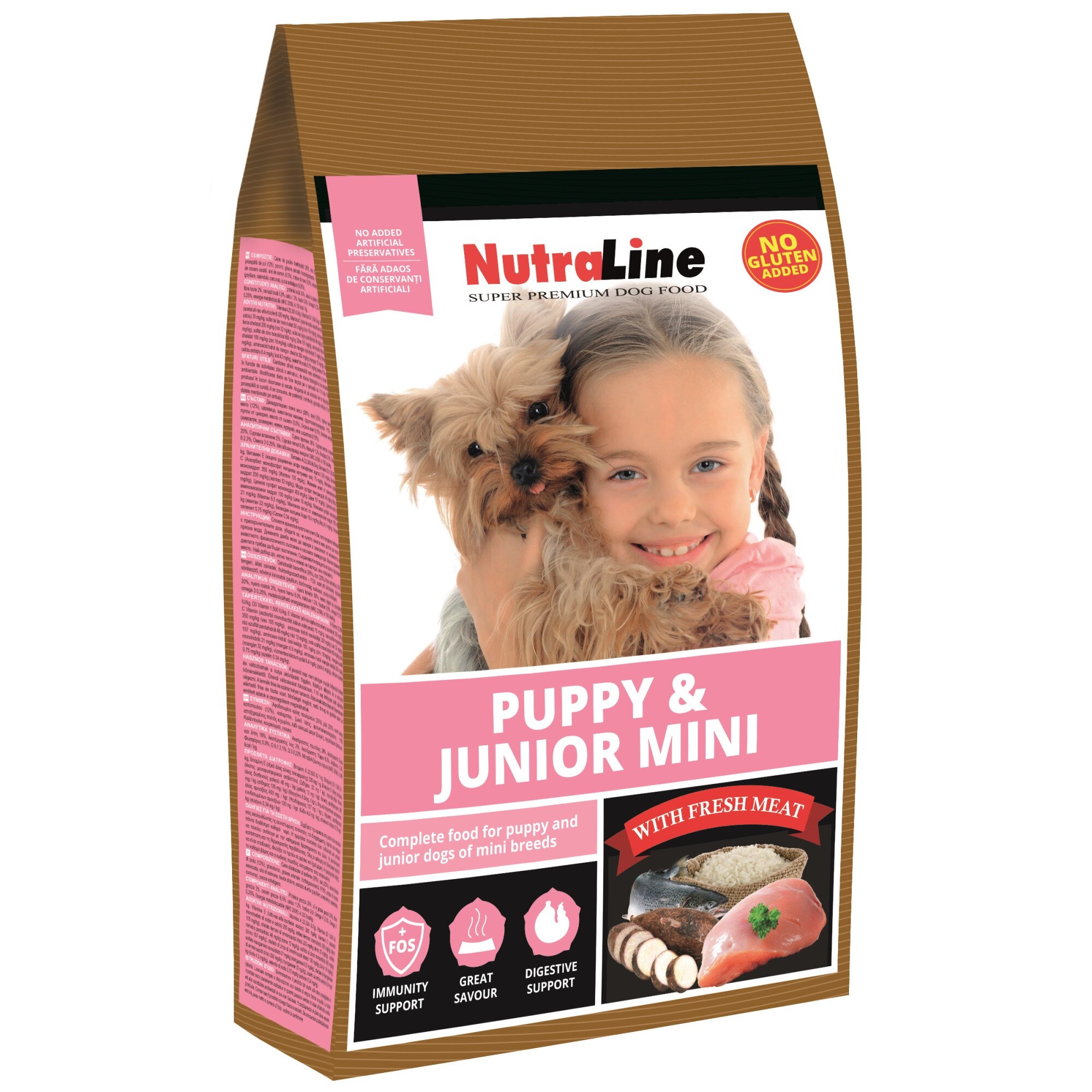 Hrana uscata caini Nutraline, puppy&junior, mini, 1 kg