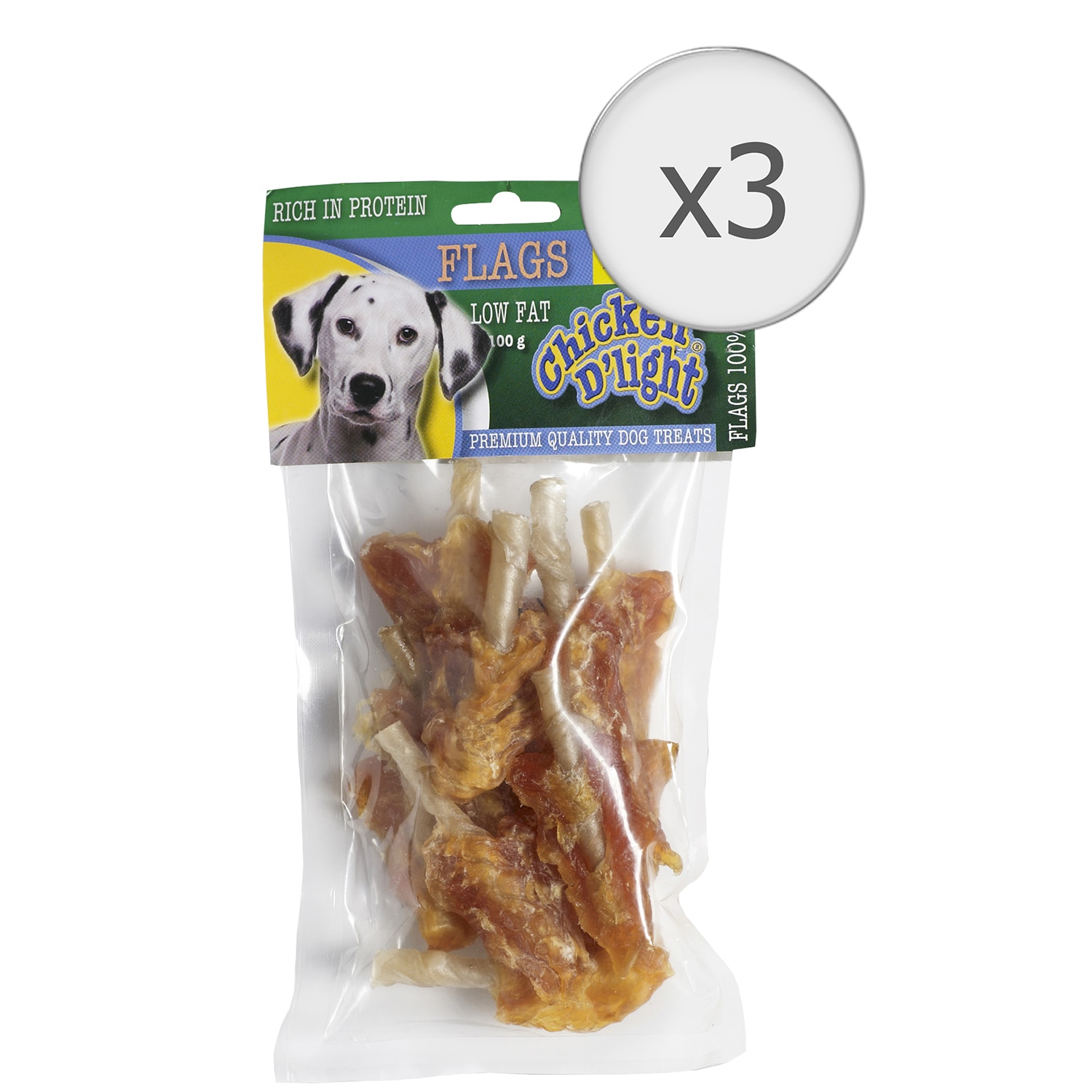 Recompense pentru caini Antos Chicken D'Light Flags, 3x100g