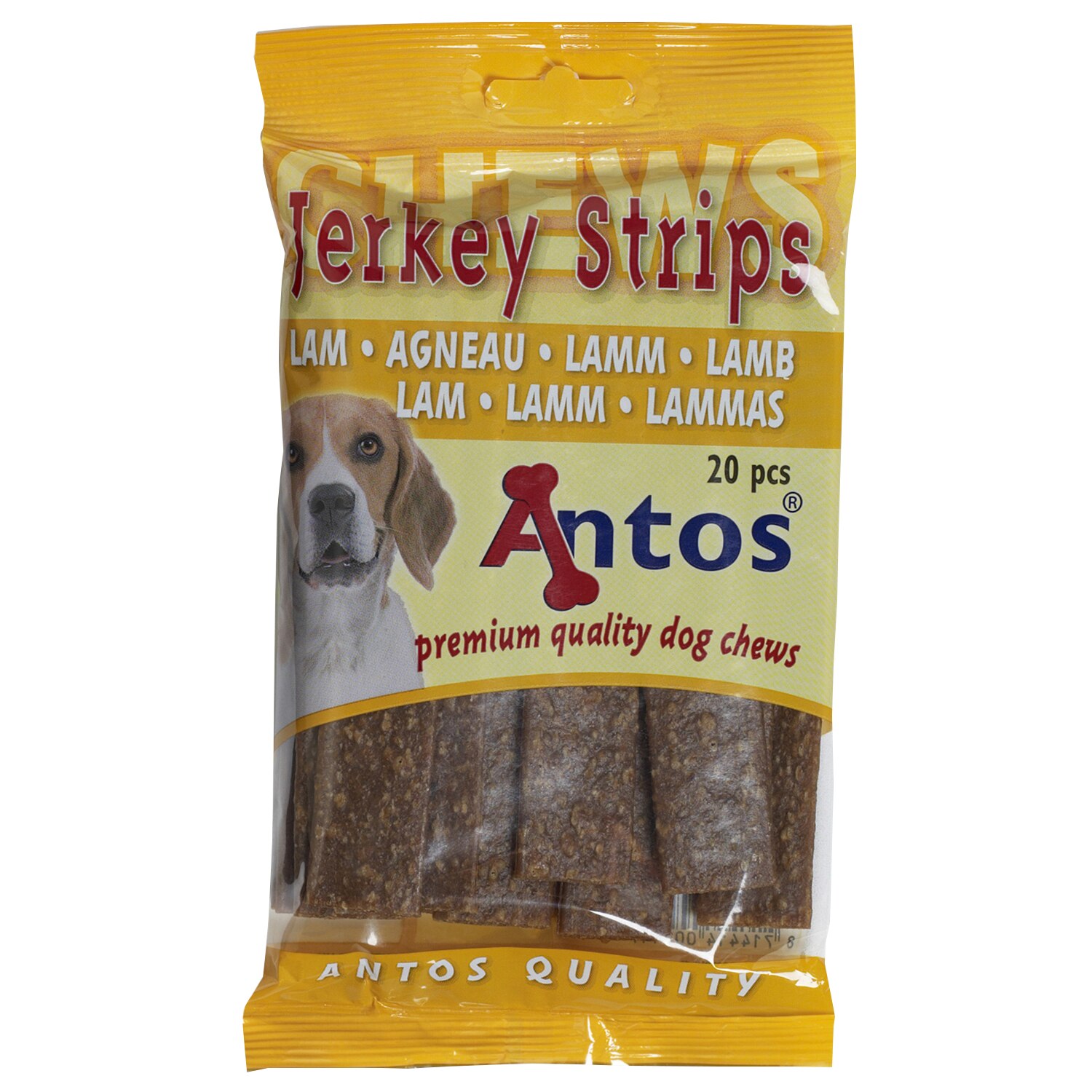 Recompense pentru caini Antos, Fasii Miel, 3x200g