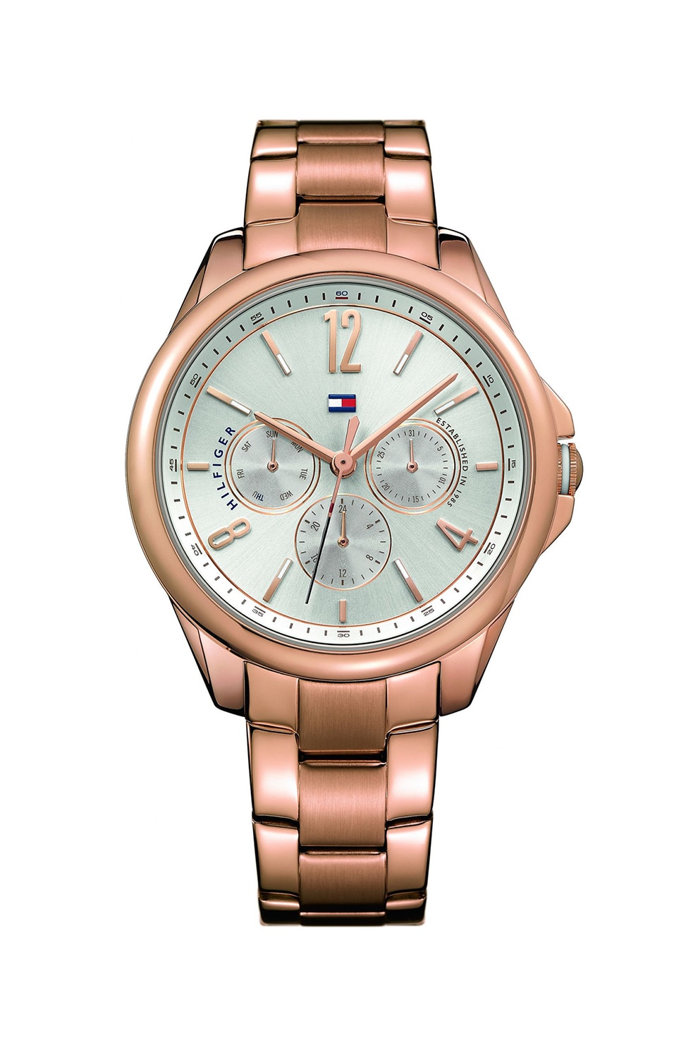 Tommy Hilfiger, Ceas quartz cu functii multiple Savannah, Auriu rose