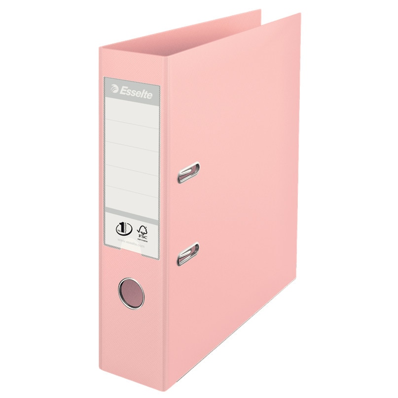 Biblioraft A4 plastifiat 7.5 cm Esselte Standard - culoarea piersicii - 10 bucati/ cutie