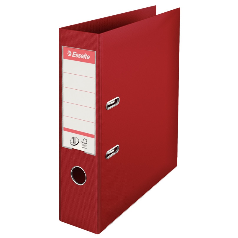 Biblioraft A4 plastifiat 7.5 cm Esselte Standard - bordeaux - 10 bucati/ cutie