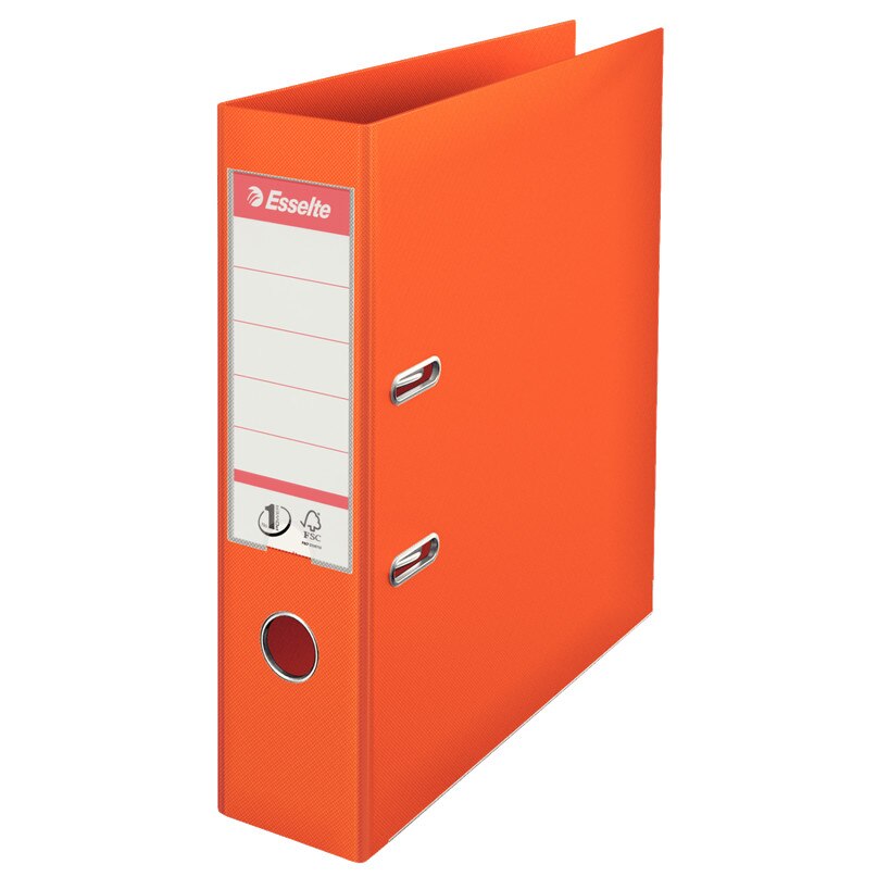 Biblioraft A4 plastifiat 7.5 cm Esselte Standard - orange - 10 bucati/ cutie