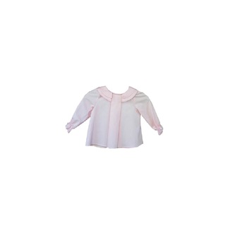 Bluza , Ada Rose , guler dublu, roz pudra, bumbac Bluza , Ada Rose , guler dublu, roz pudra, bumbac