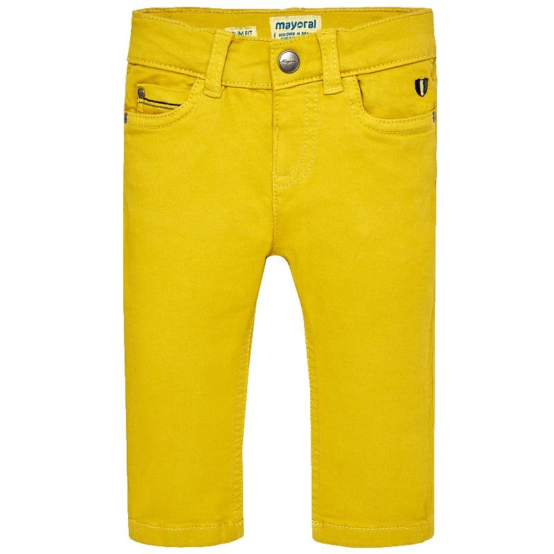 Pantaloni elastan bebe baiat Mayoral 2552TI18GOLD, Galben, 3 ani