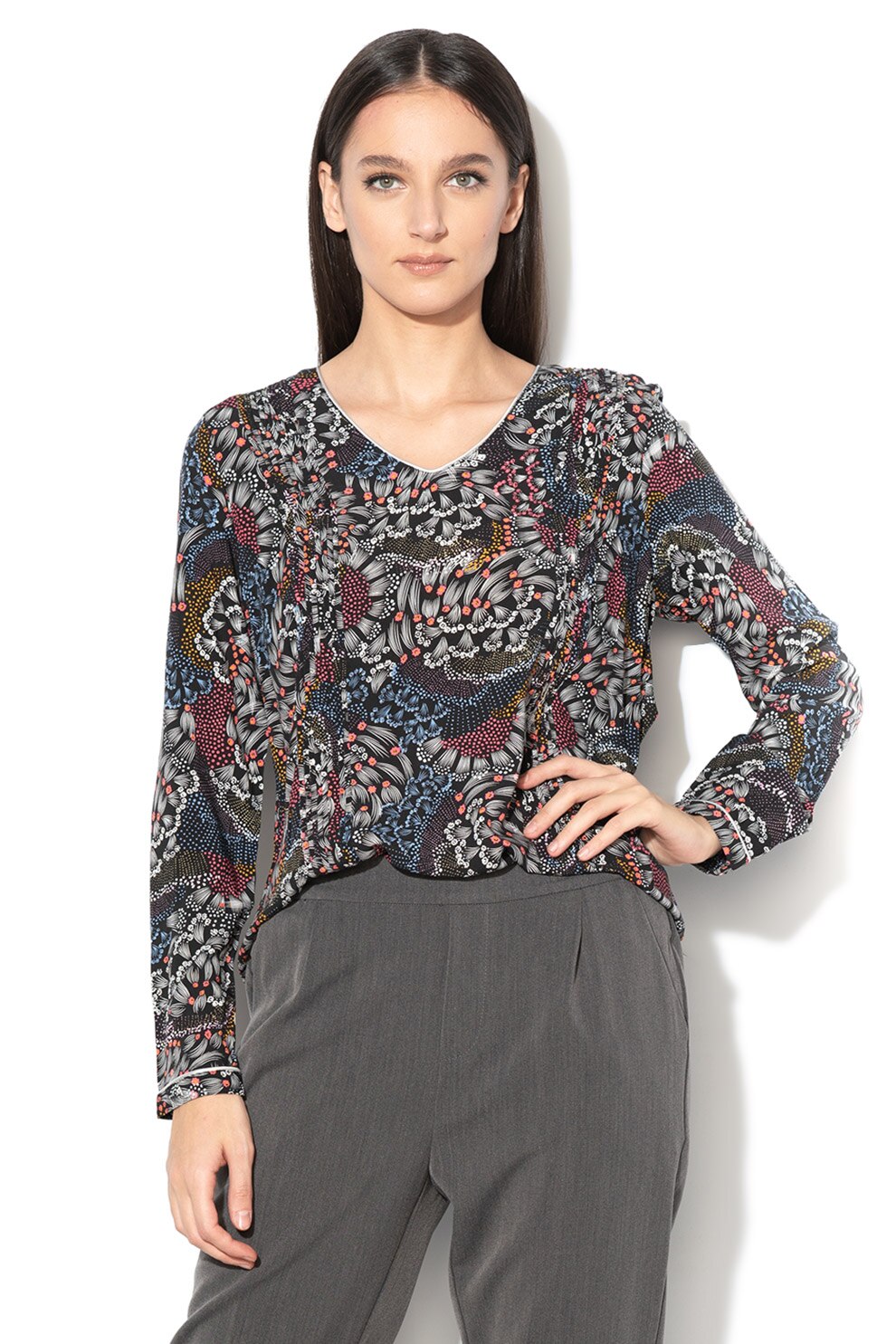 Broadway, Bluza cu decolteu in V Lucille, Multicolor, XS