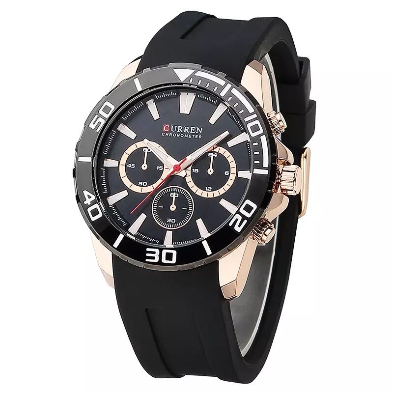 Ceas barbatesc PREMIUM casual, elegant Quartz Curren C72 curea silicon, afisaj analog