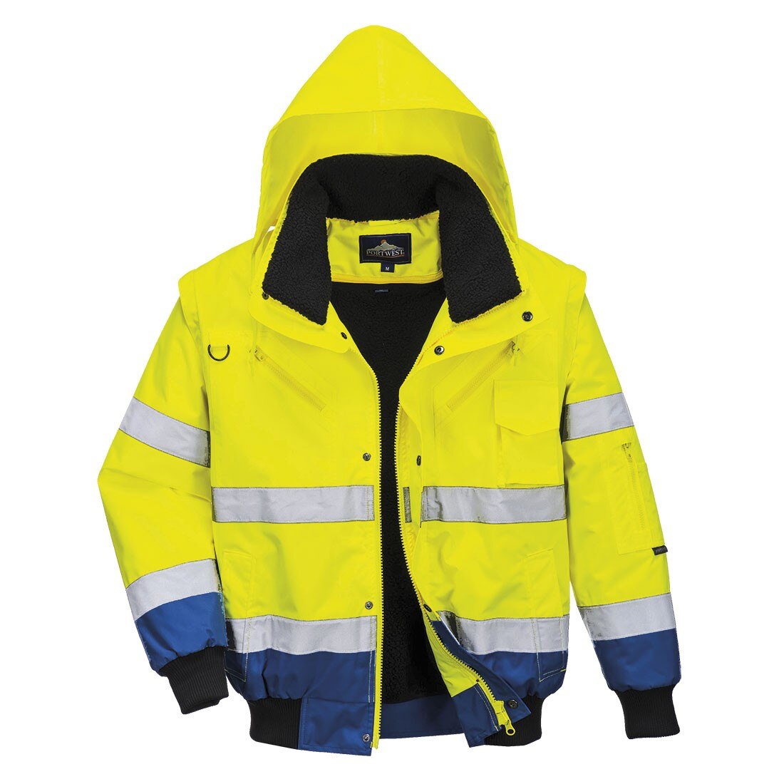 Jacheta Contrast Bomber Hi-Vis, galben si Albastru, S