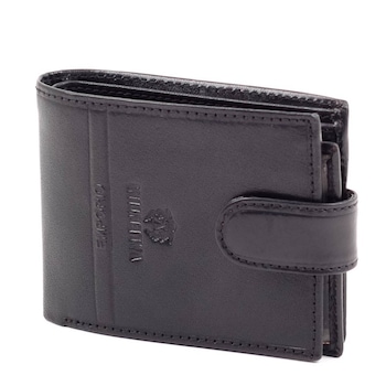 Emporio Valentini - kis méretű fekete bőr pénztárca #5063