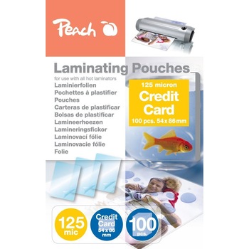 Folie laminare 65x108mm 125 microni eticheta bagaj cu fanta 100 / set Peach PP525-11 Folie laminare 65x108mm 125 microni eticheta bagaj cu fanta 100 / set Peach PP525-11