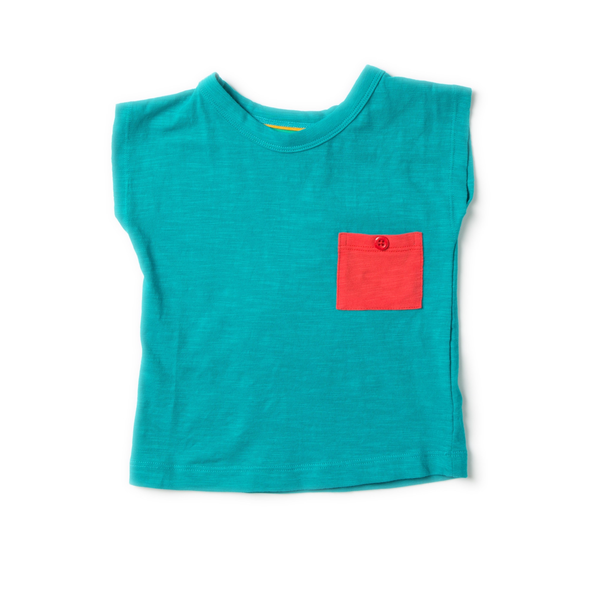 Tricou ”Briza cascadei”, bumbac organic, albastru azur, copii