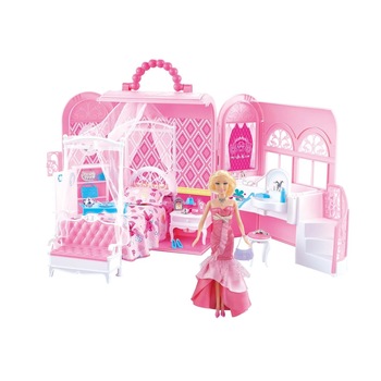 Casuta pentru papusi, Zola®, cu accesori, model valiza Casuta pentru papusi, Zola®, cu accesori, model valiza