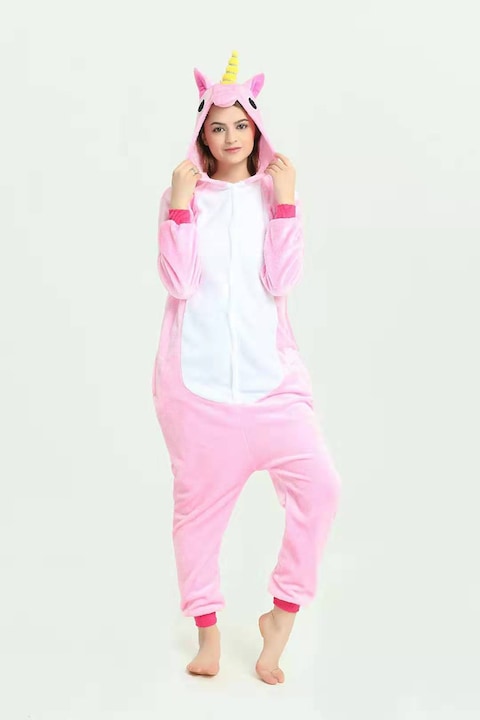 Пижама кигуруми, Розов еднорог, размер S