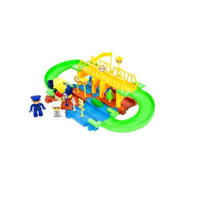 Centru de activitatii si Puzzel MagStar Urban Legend's Train, varsta 3+ ani, 21 de accesorii viu colorate, model interactiv