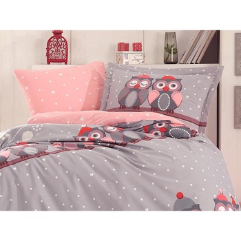 Set 3 Piese Lenjerie de Pat Copii, 2 fete, 1 Persoana, 100% Bumbac Poplin - Extra Confort Linda, Grey Set 3 Piese Lenjerie de Pat Copii, 2 fete, 1 Persoana, 100% Bumbac Poplin - Extra Confort Linda, Grey