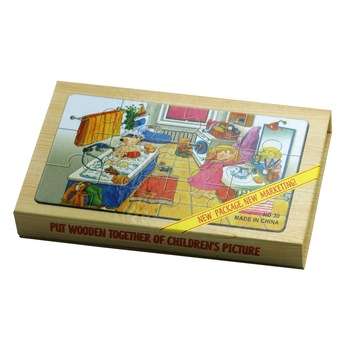 Set puzzle Acasa - 4 buc, lemn Set puzzle Acasa - 4 buc, lemn