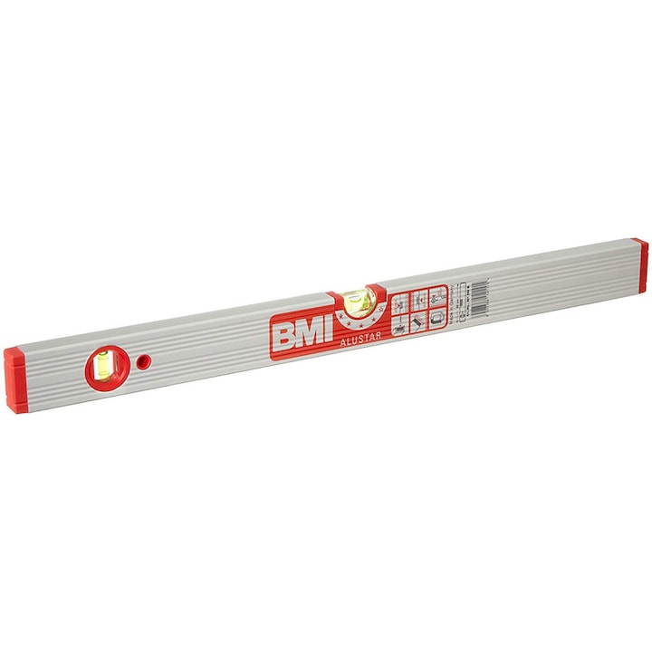 Nivela magnetica AluStar, BMI Messzeuge, 2 fiole, 0.5 mm/m, 100 cm