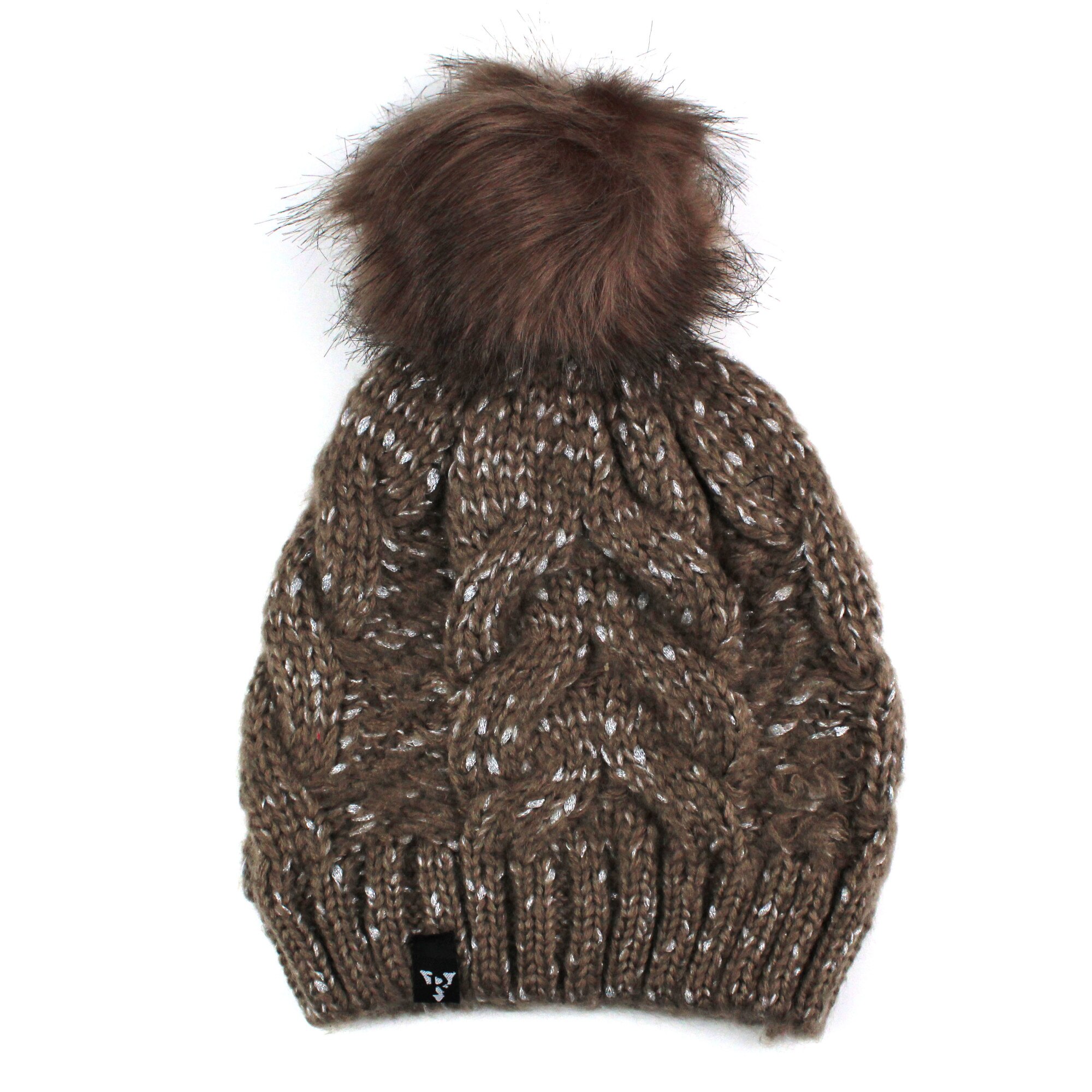 Caciula dama cu ciucure, maro deschis