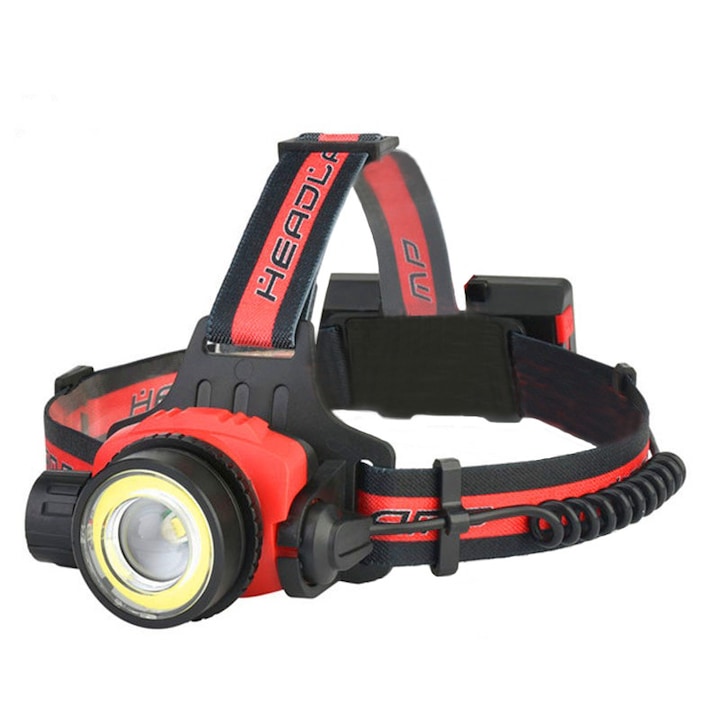 Челна лампа MRG® Cree XML-T6 крушка + COB Frontal Zoom + 2x 18650 батерии