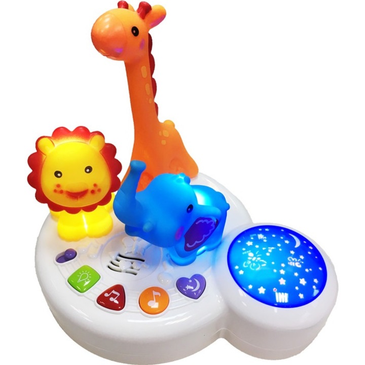 Jucarie Proiector cu animalute, luminite si muzica