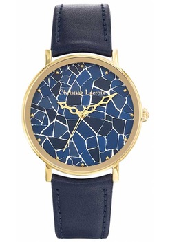Ceas dama Christian Lacroix, curea din piele neagra, cadran albastru, 8010406 Ceas dama Christian Lacroix, curea din piele neagra, cadran albastru, 8010406