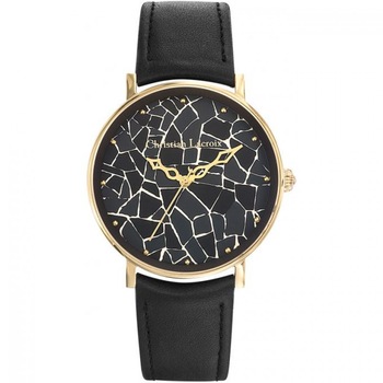 Ceas dama Christian Lacroix, curea din piele neagra, cadran gri, 8010404 Ceas dama Christian Lacroix, curea din piele neagra, cadran gri, 8010404