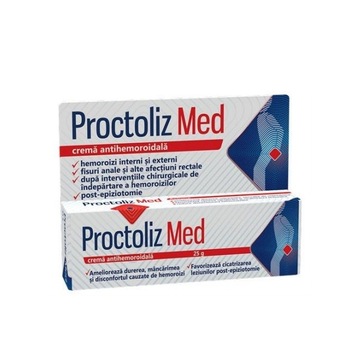 Proctoliz med crema 25 gr tratament simptomatic de scurta durata al hemoroizilor externi, prurit anal si perianal Proctoliz med crema 25 gr tratament simptomatic de scurta durata al hemoroizilor externi, prurit anal si perianal