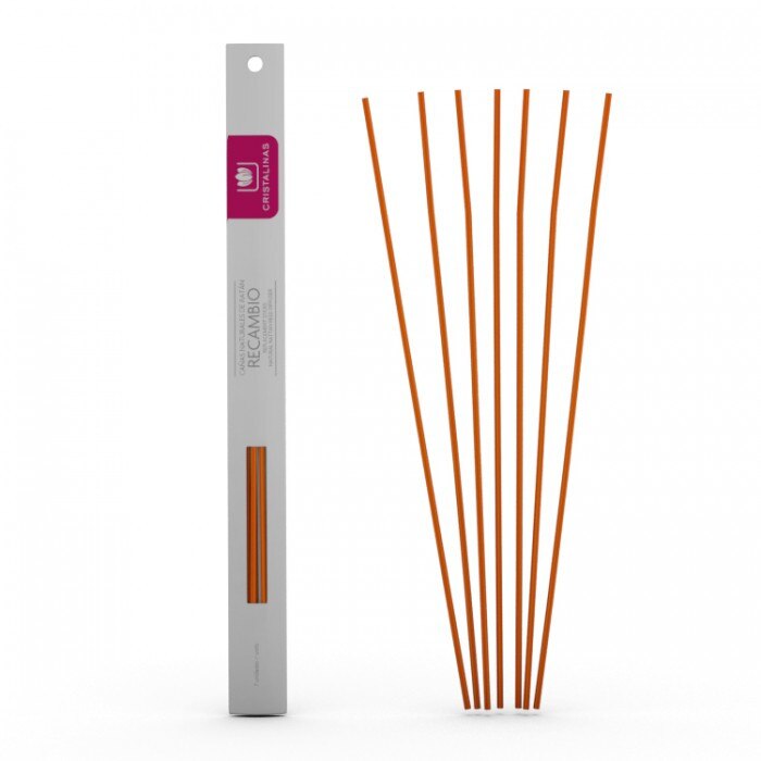 Rezerva bete naturale de ratan Cristalinas, Portocaliu, 7 bucati