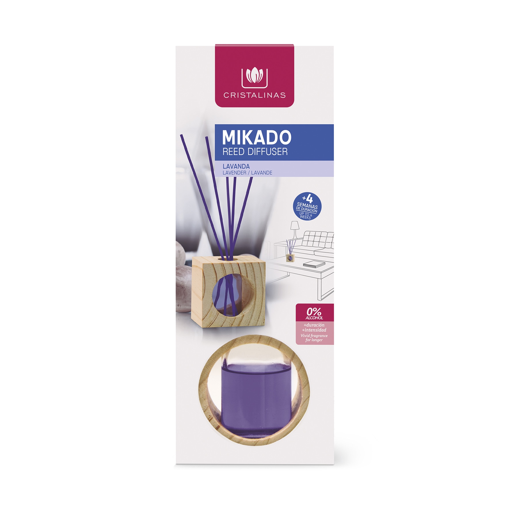 Odorizant pentru camera 0% alcool Cristalinas, Lavanda 30 ml