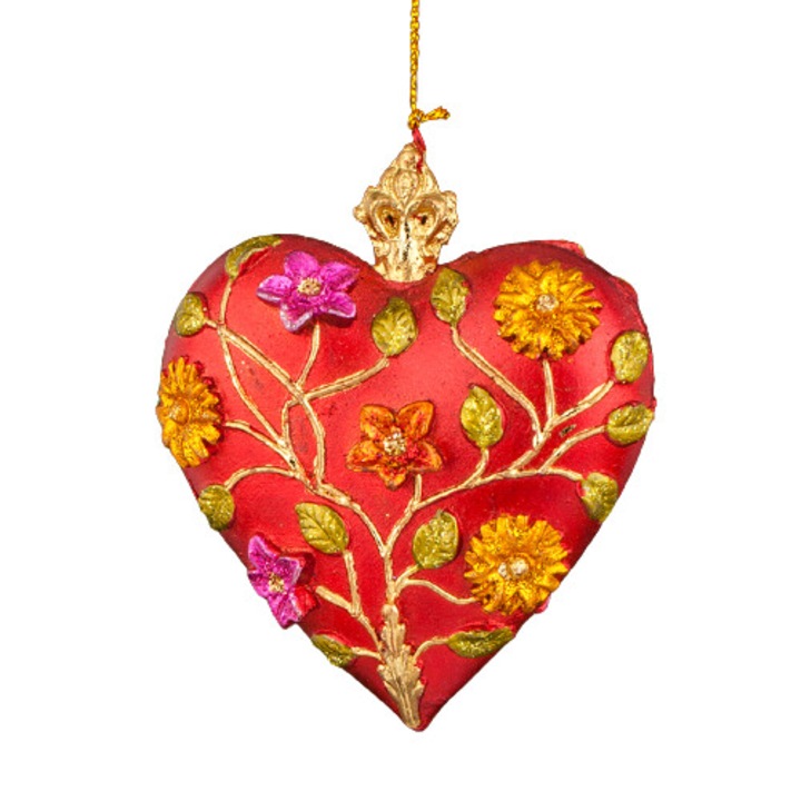Играчка Димс-92 Коледна играчка Сърце, полирезин, ID014001