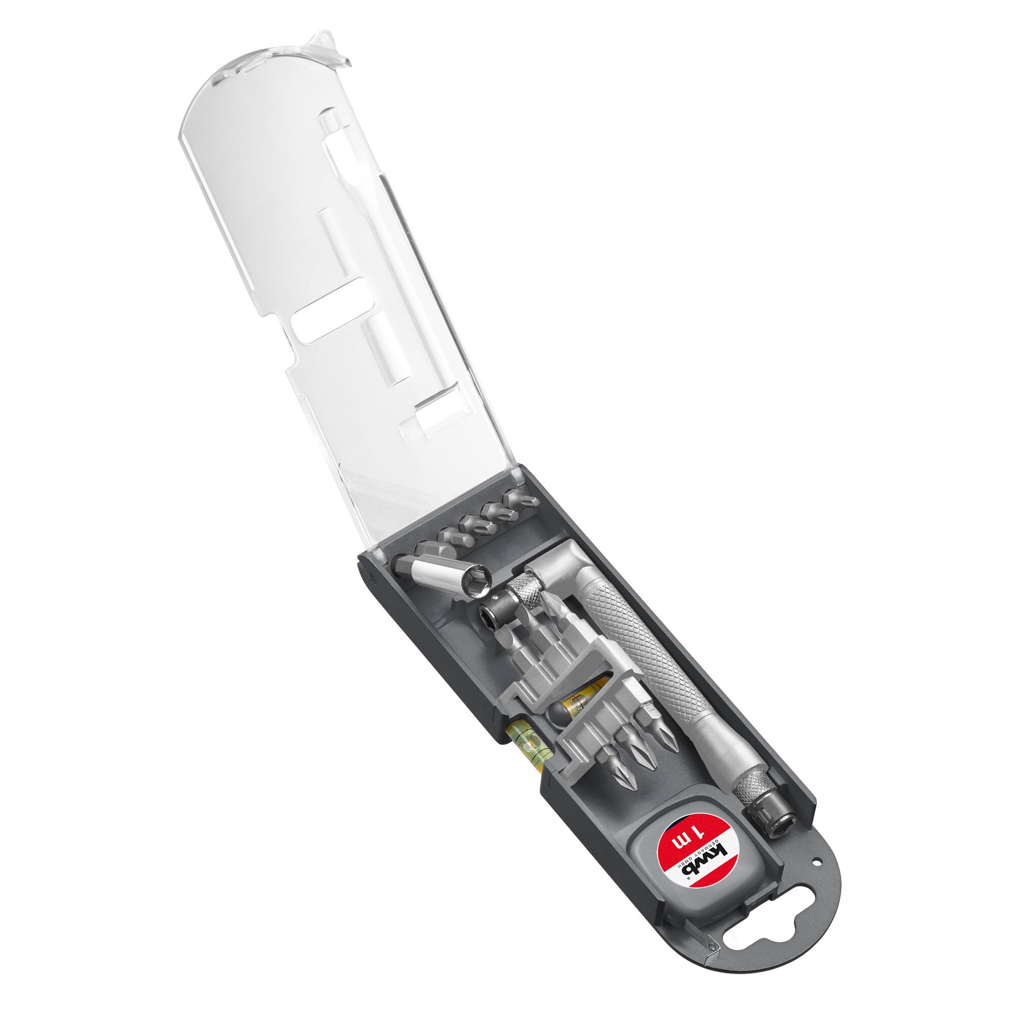 Set 14 accesorii KWB Einhell, biti, bit holder, surubelnita, banda metrica + imperiala