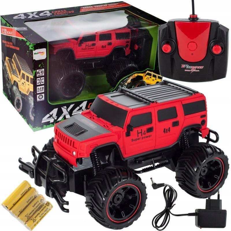 Masinuta Cu Telecomanda si Suspensii Hummer Red Edition 2018 , Scara 1.12 , Marime 30,0 x 20,0 x 16,0 cm , Manevrabilitate Ridicata , Cauciucuri Rezistente , Telecomanda Usor de Folosit