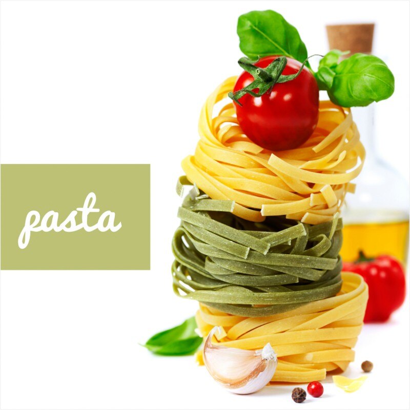 Tablou canvas, produs DekoStore, pentru bucatarie, inramat pe cadru de lemn, print HD, Paste tagliatelle, 40x40 cm