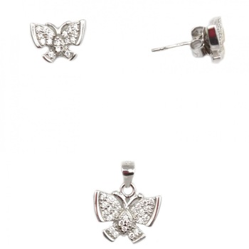 Set argint rodiat fluturasi - DA69 Set argint rodiat fluturasi - DA69