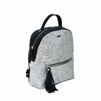 Rucsac dama,Zea,negru /argintiu gliter Rucsac dama,Zea,negru /argintiu gliter